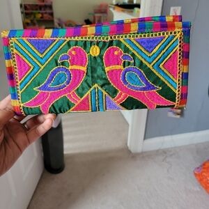 Indian Ethnic Cute Bag Pink with birds